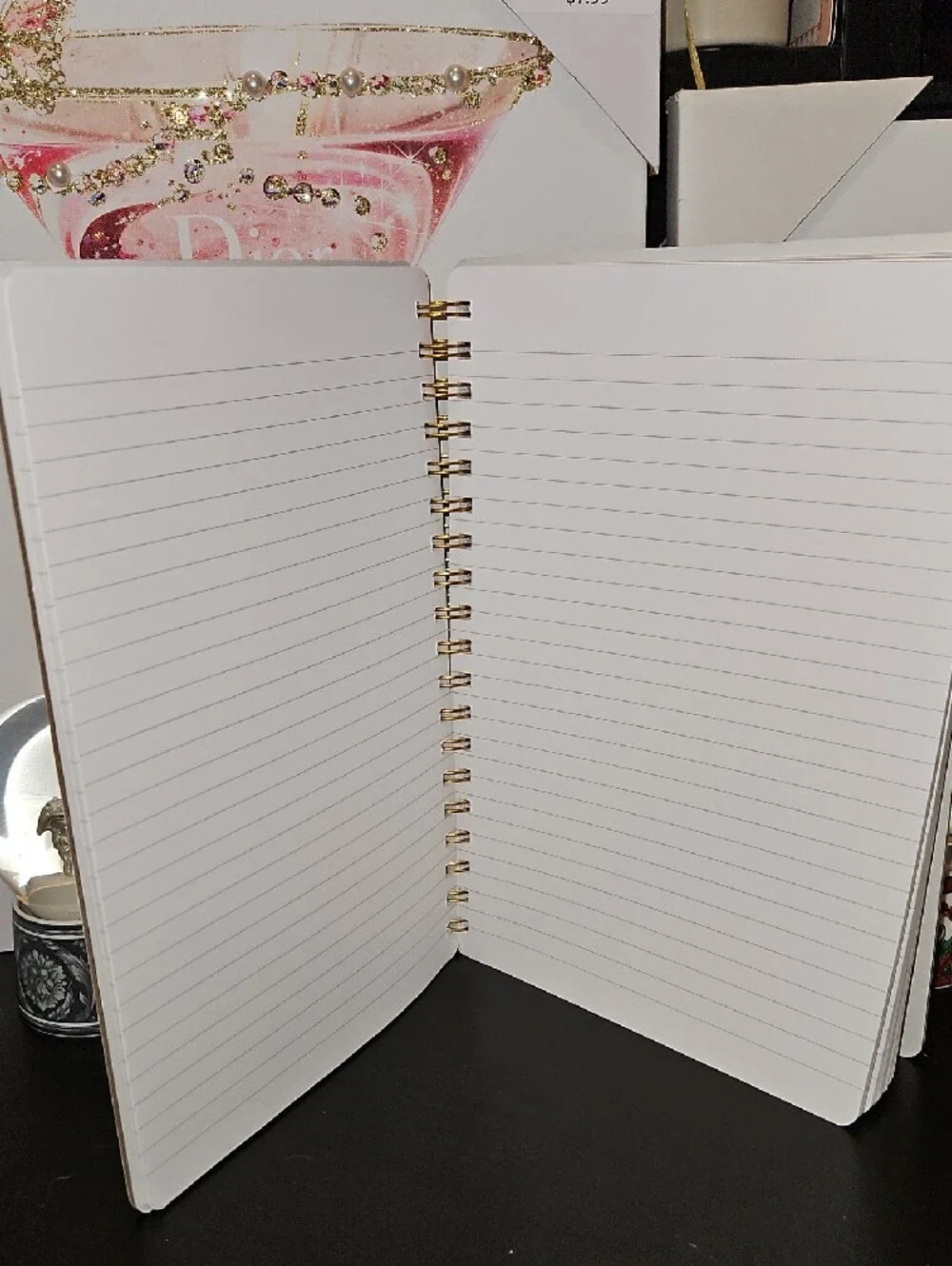 The Notetaker Spiral Notebook – White with Black & Purple Skeleton Design